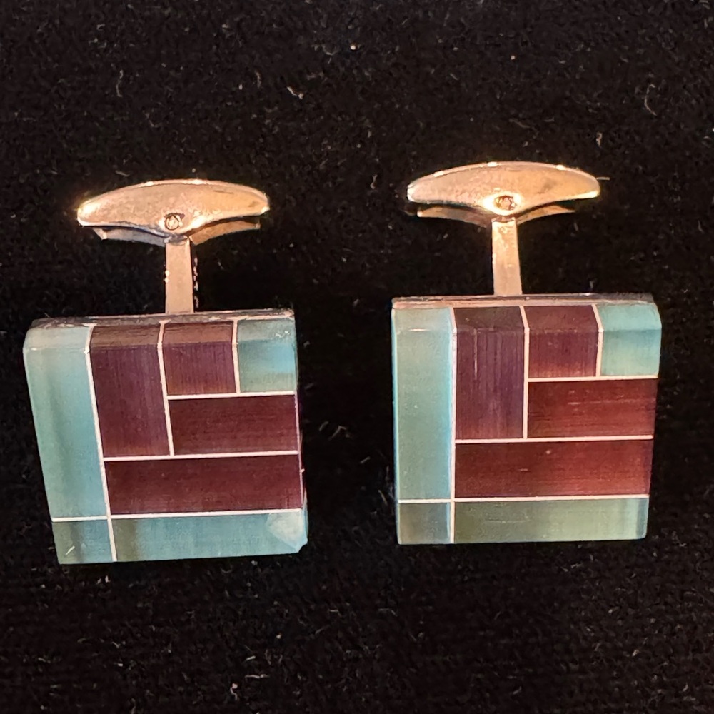 Elegant Glass Mosaic Cufflinks by Sarar